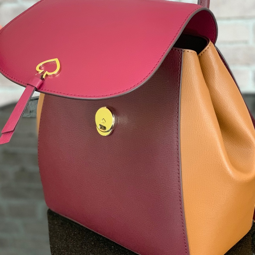 KATE SPADE ADEL MEDIUM FLAP LEATHER BACKPACK BAG - Picture 7 of 8